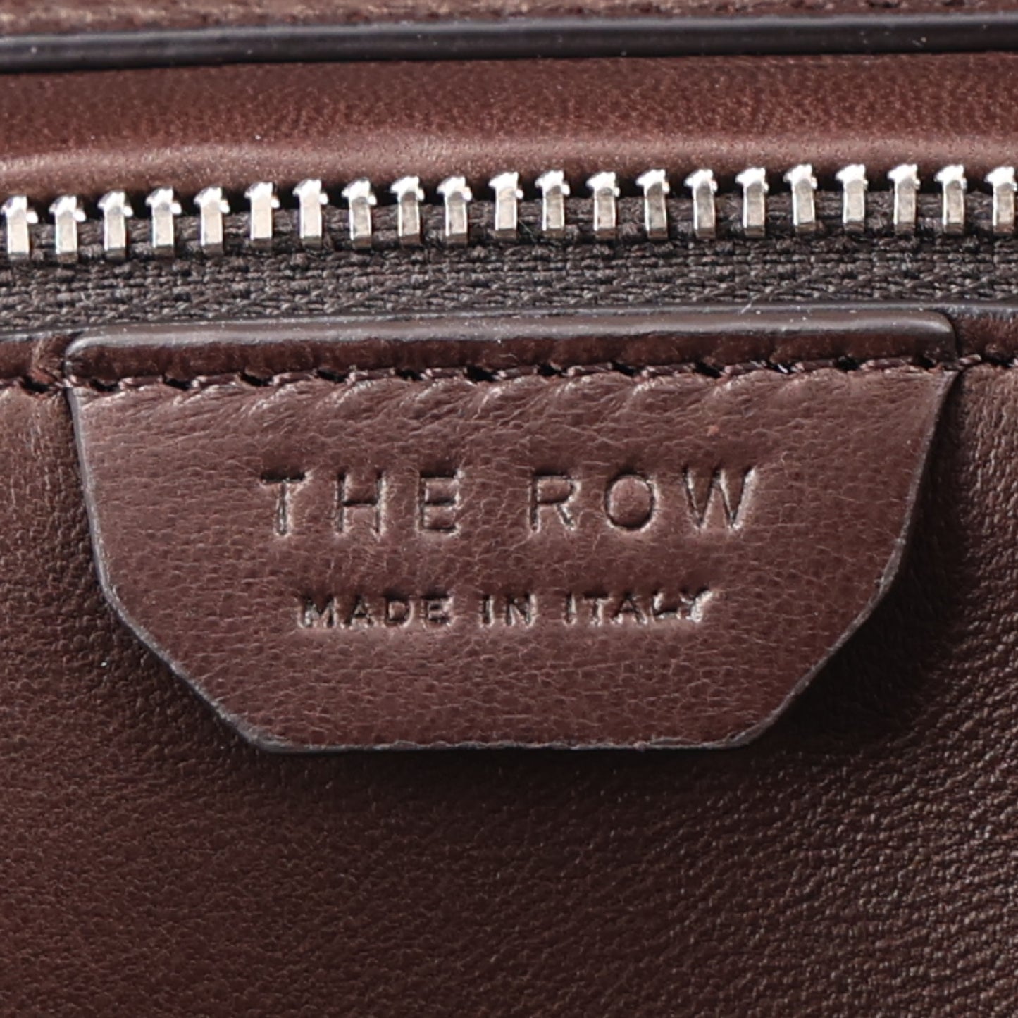 Grained Calfskin Faye Bowling Bag Dark Brown