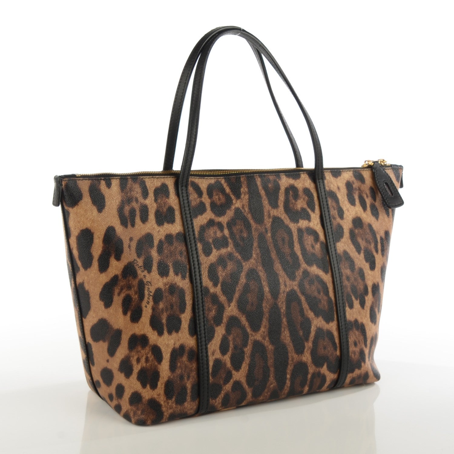 Dolce & Gabbana Textured Calfskin Leopard Print Miss Escape Tote 3 of 6