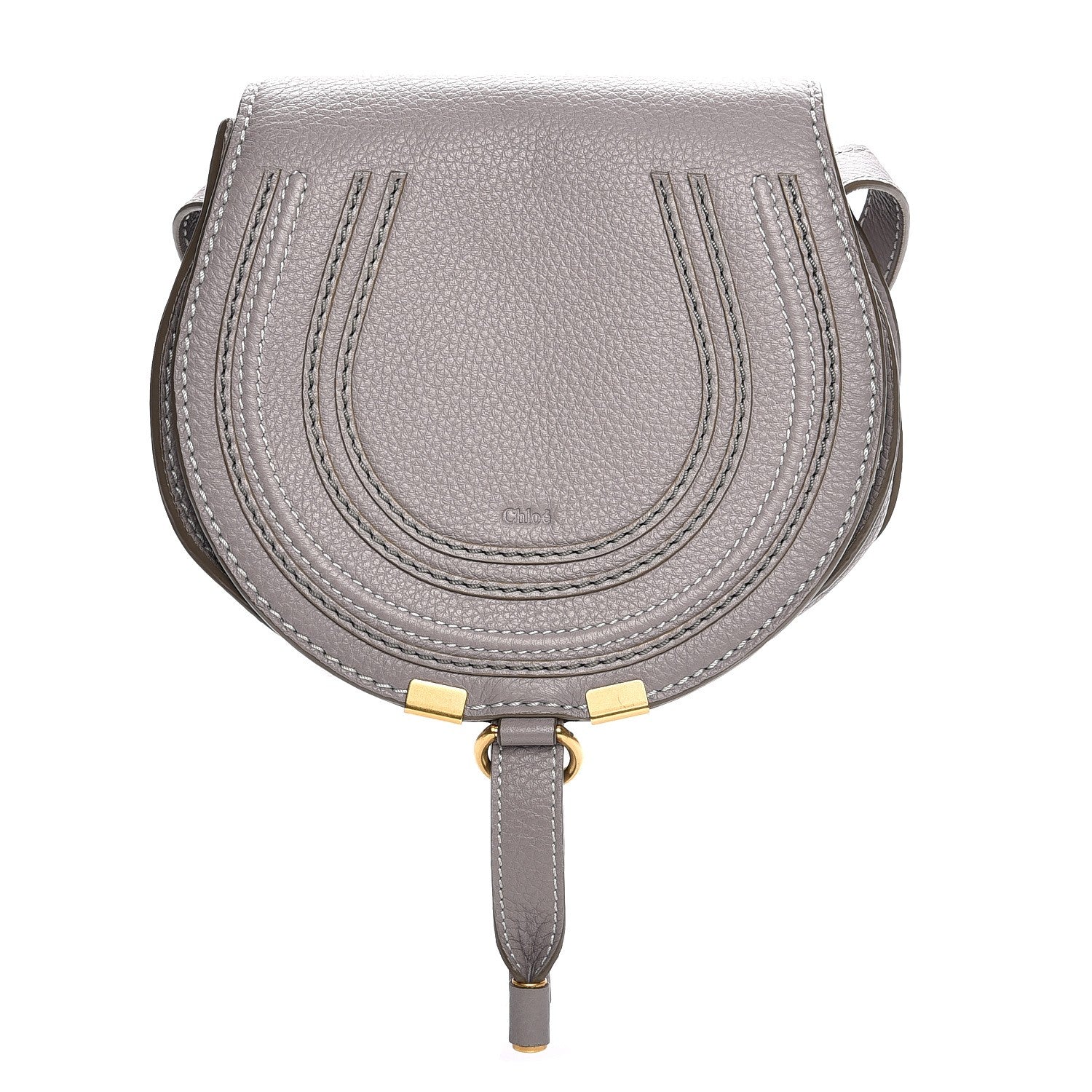 Chloe Calfskin Mini Marcie Round Crossbody Bag Cashmere Grey 1 of 7