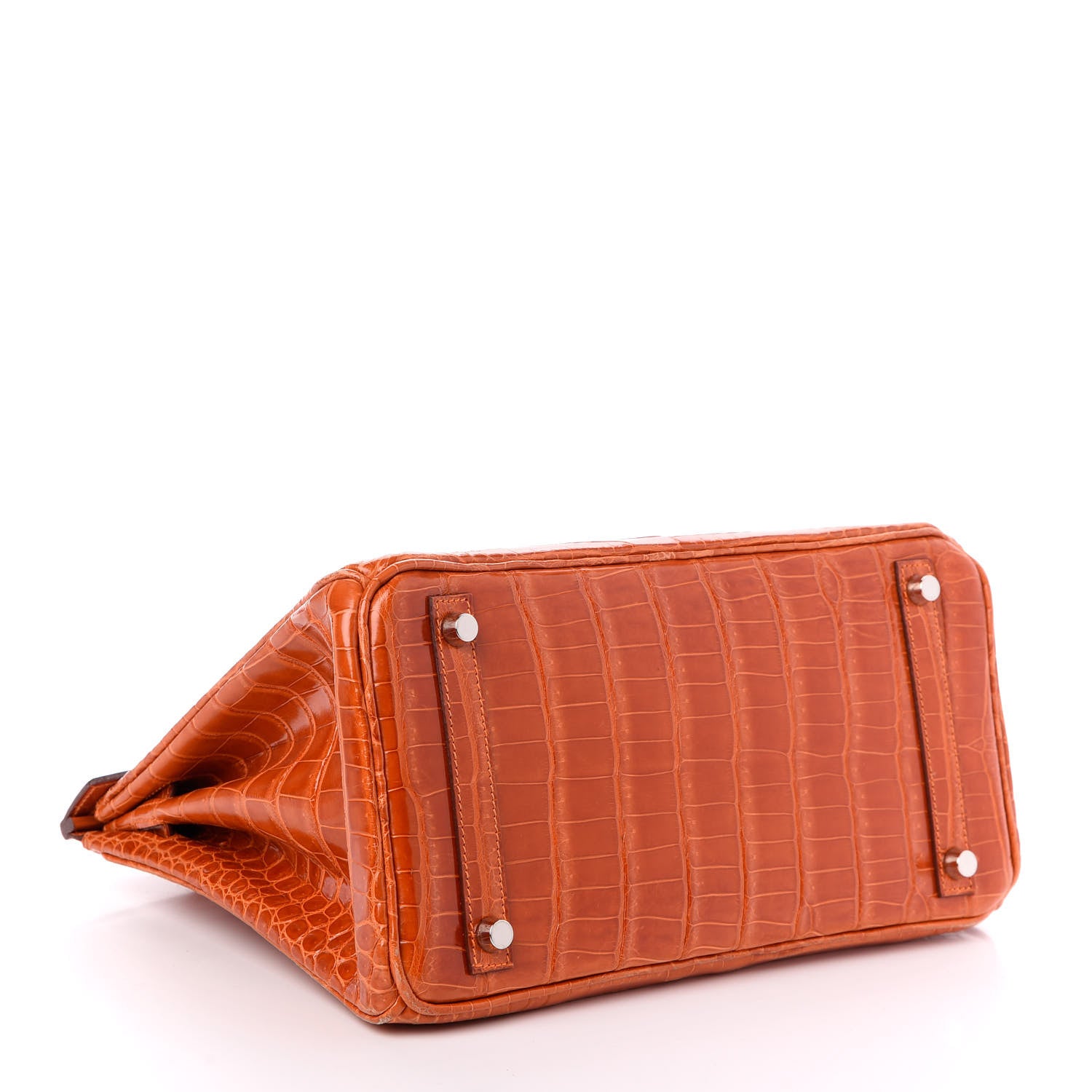 Hermes Shiny Porosus Crocodile Birkin 30 Orange 5 of 29