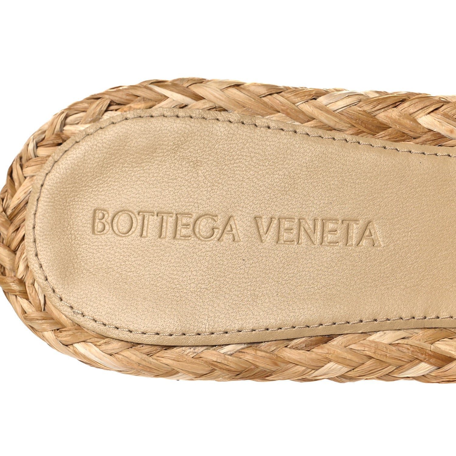 Bottega Veneta Raffia Twisted Intrecciato Stretch Flat Sandals 37.5 Macadamia 8 of 8