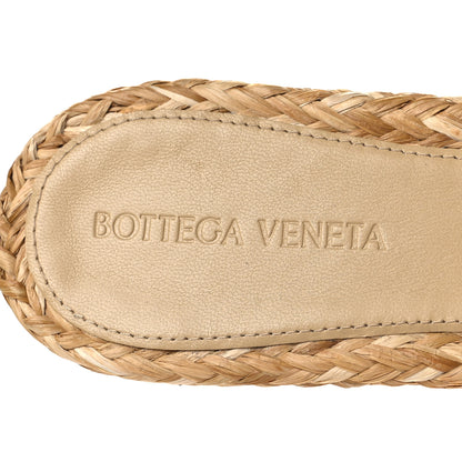 Bottega Veneta Raffia Twisted Intrecciato Stretch Flat Sandals 37.5 Macadamia 8 of 8