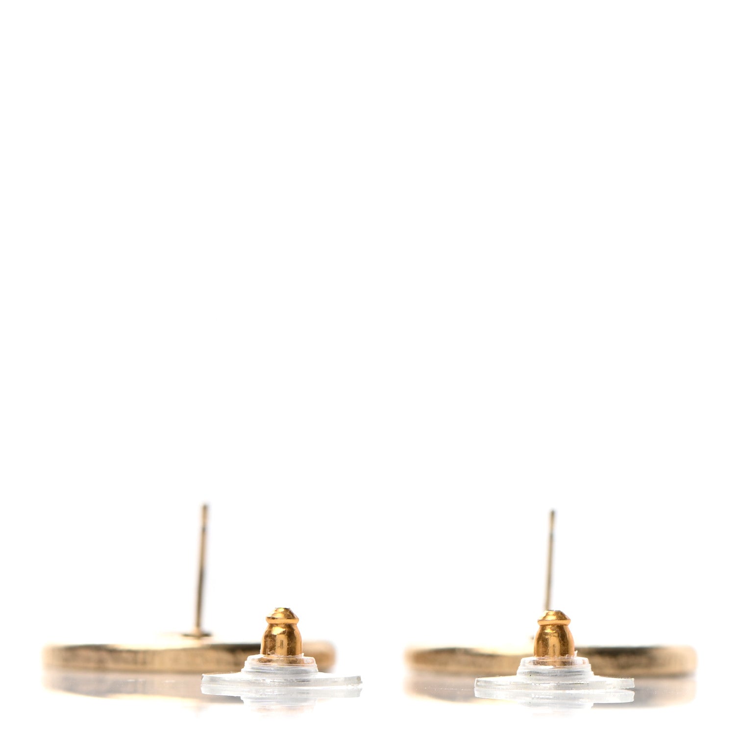 Chanel Pearl Crystal Baguette CC Round Earrings Gold 7 of 11