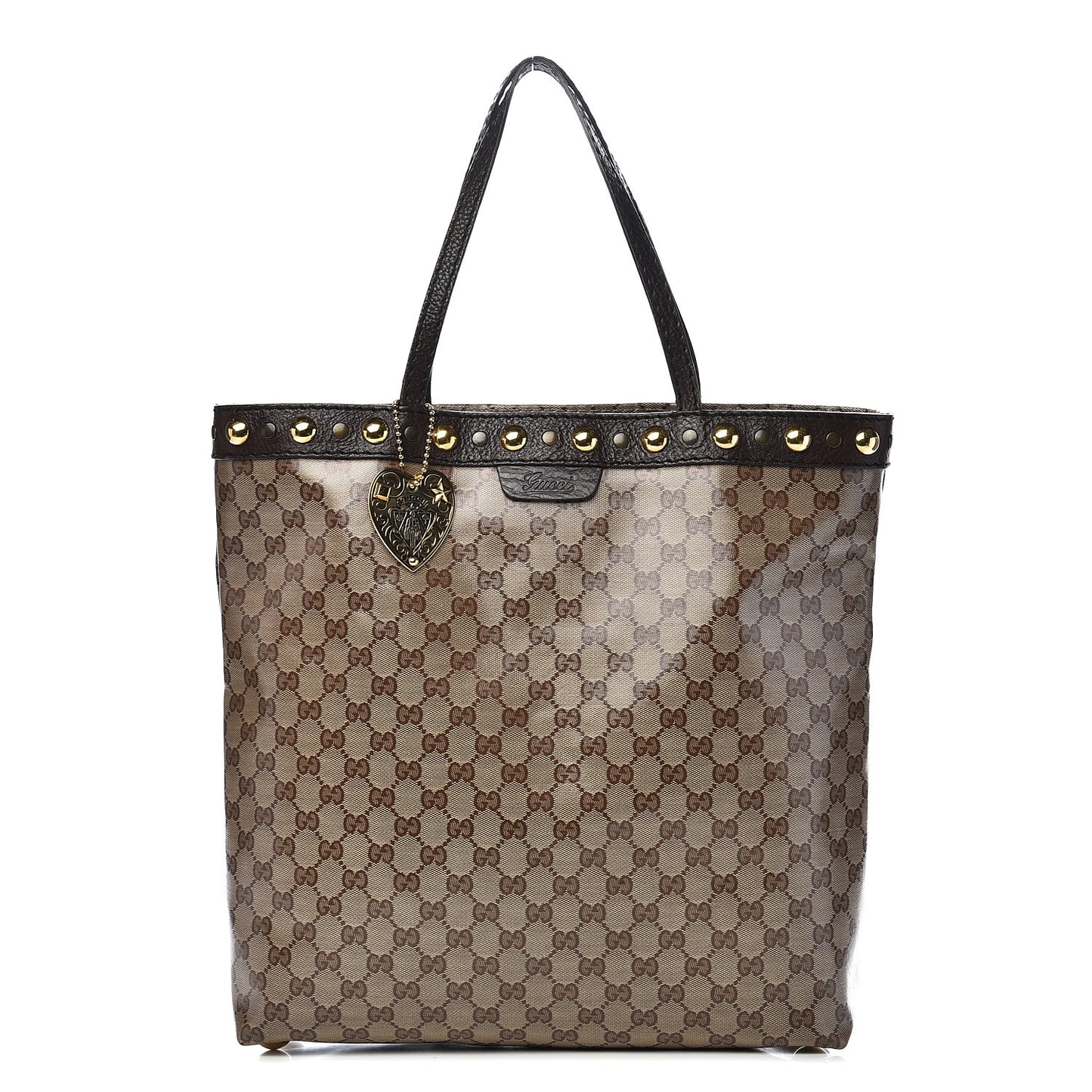 Crystal Monogram Large Babouska Vertical Shopping Tote Brown