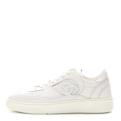 Chanel Calfskin CC Womens Sneakers 36 White 1 of 10