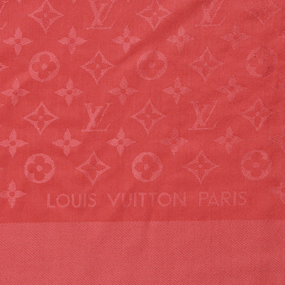 Louis Vuitton Silk Wool Monogram Voile Shawl Vermillon 3 of 4