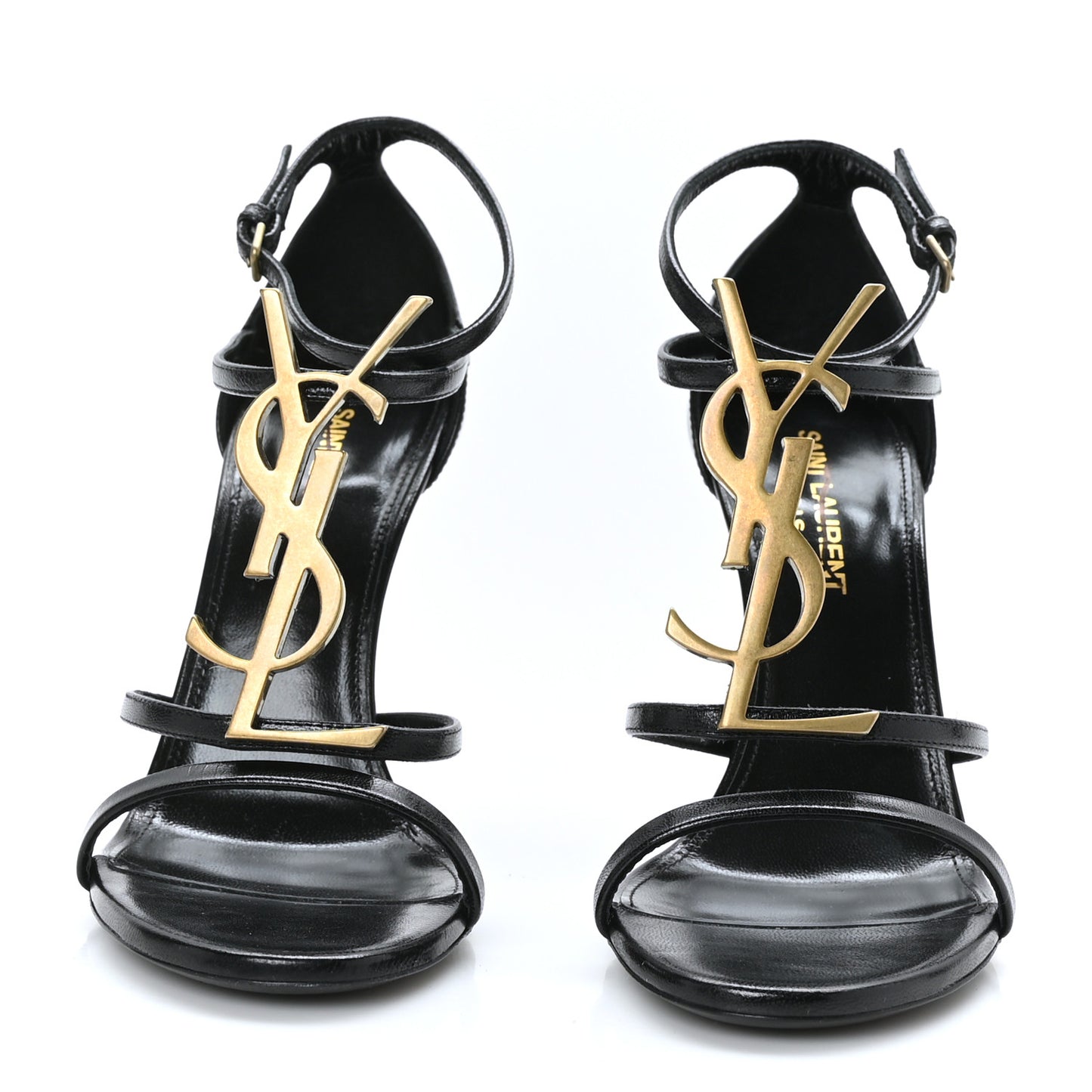 Calfskin Cassandra 100 Ankle Strap Sandals 37 Black