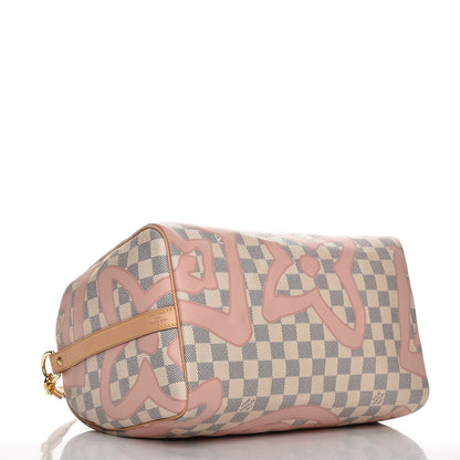 Louis Vuitton Damier Azur Tahitienne Speedy Bandouliere 30 Rose Ballerine 5 of 10