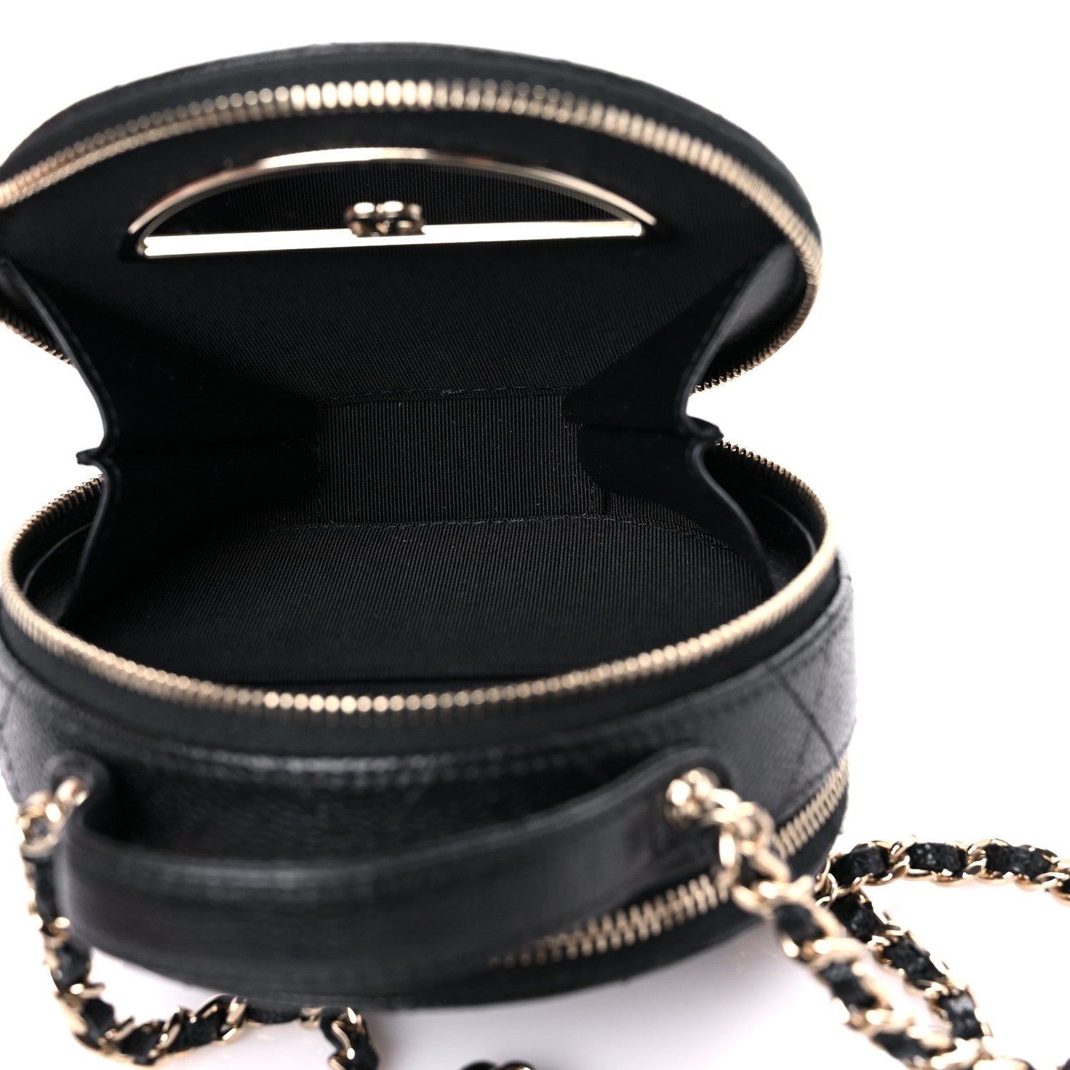Chanel Caviar Quilted Round Handle With Care Vanity With Chain Black 5 of 11