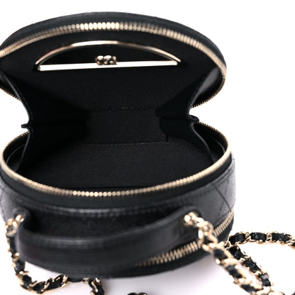 Chanel Caviar Quilted Round Handle With Care Vanity With Chain Black 5 of 11