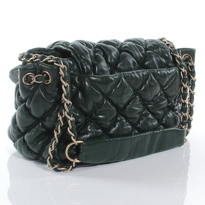 Chanel Lambskin Bubble Quilt Flap Green 3 of 7