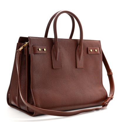 Saint Laurent Grained Calfskin Medium Supple Sac De Jour Dark Brown 3 of 12