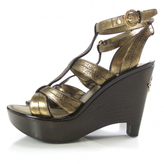 Louis Vuitton Lambskin Illusion Sandals Metallic 39 2 of 8