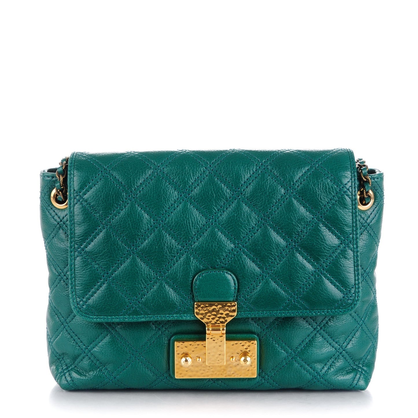 Lambskin Baroque Large Single Flap Emerald