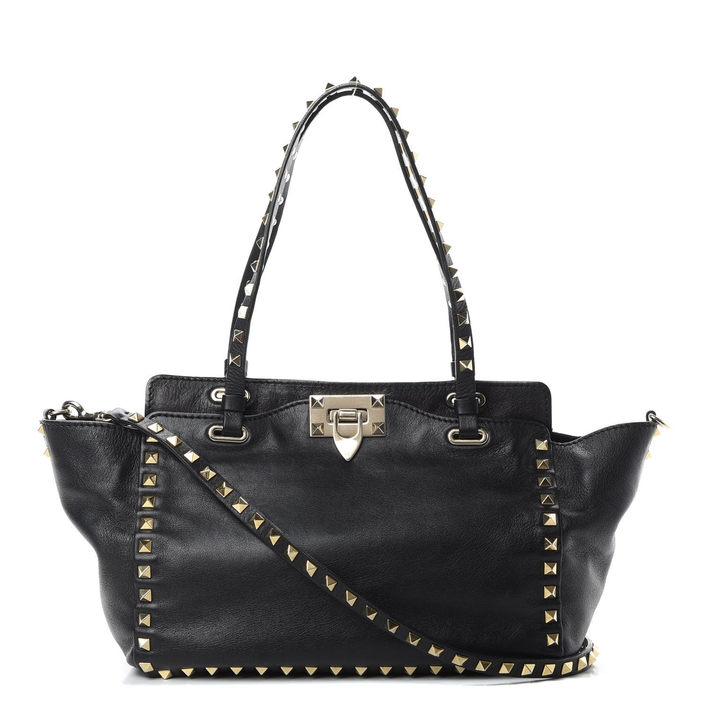 Vitello Small Rockstud Tote Black
