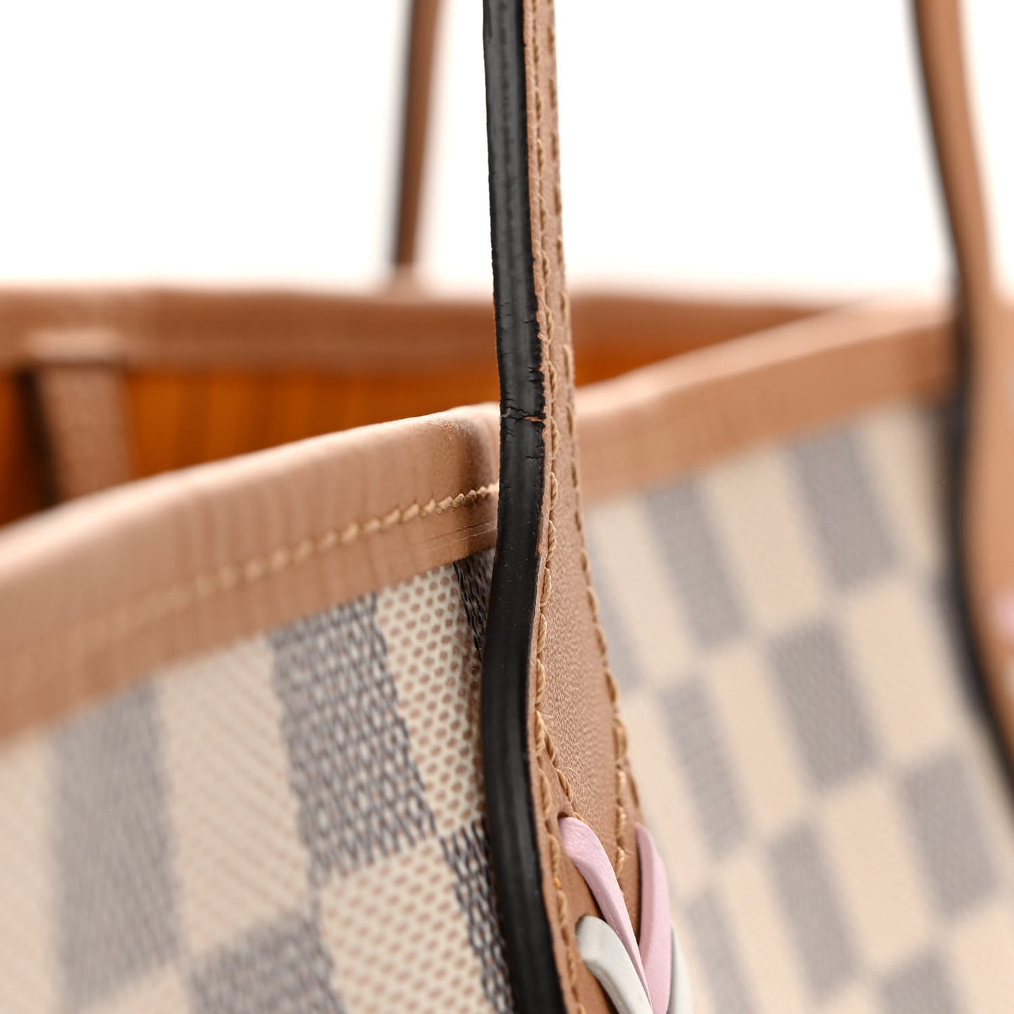 Damier Azur Braided Neverfull MM Orange