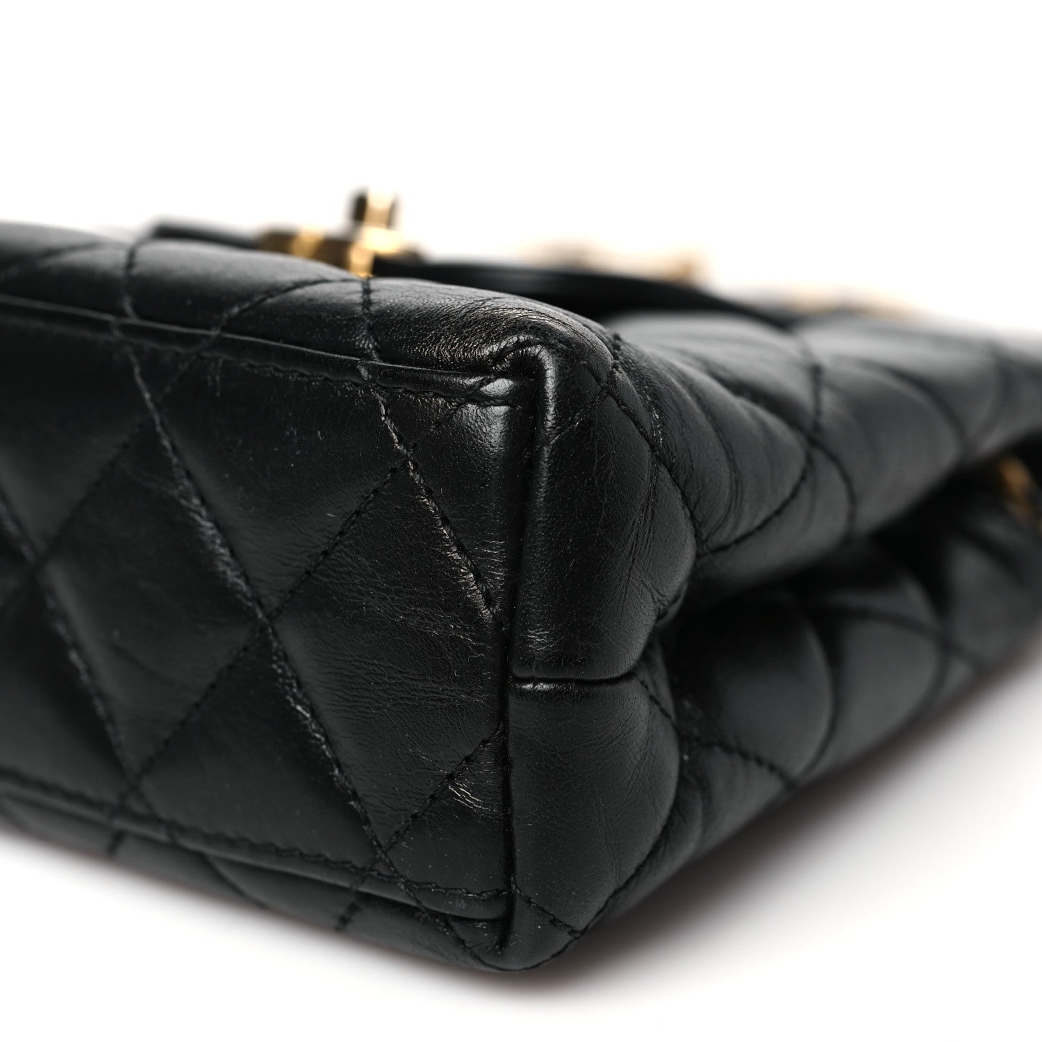 Chanel Shiny Aged Calfskin Quilted Nano Kelly Shopper Black 10 of 10