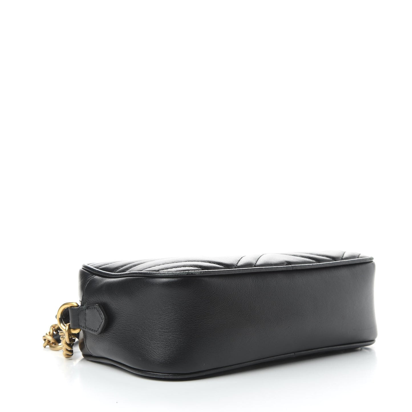 Calfskin Matelasse Small GG Marmont Chain Shoulder Bag Black