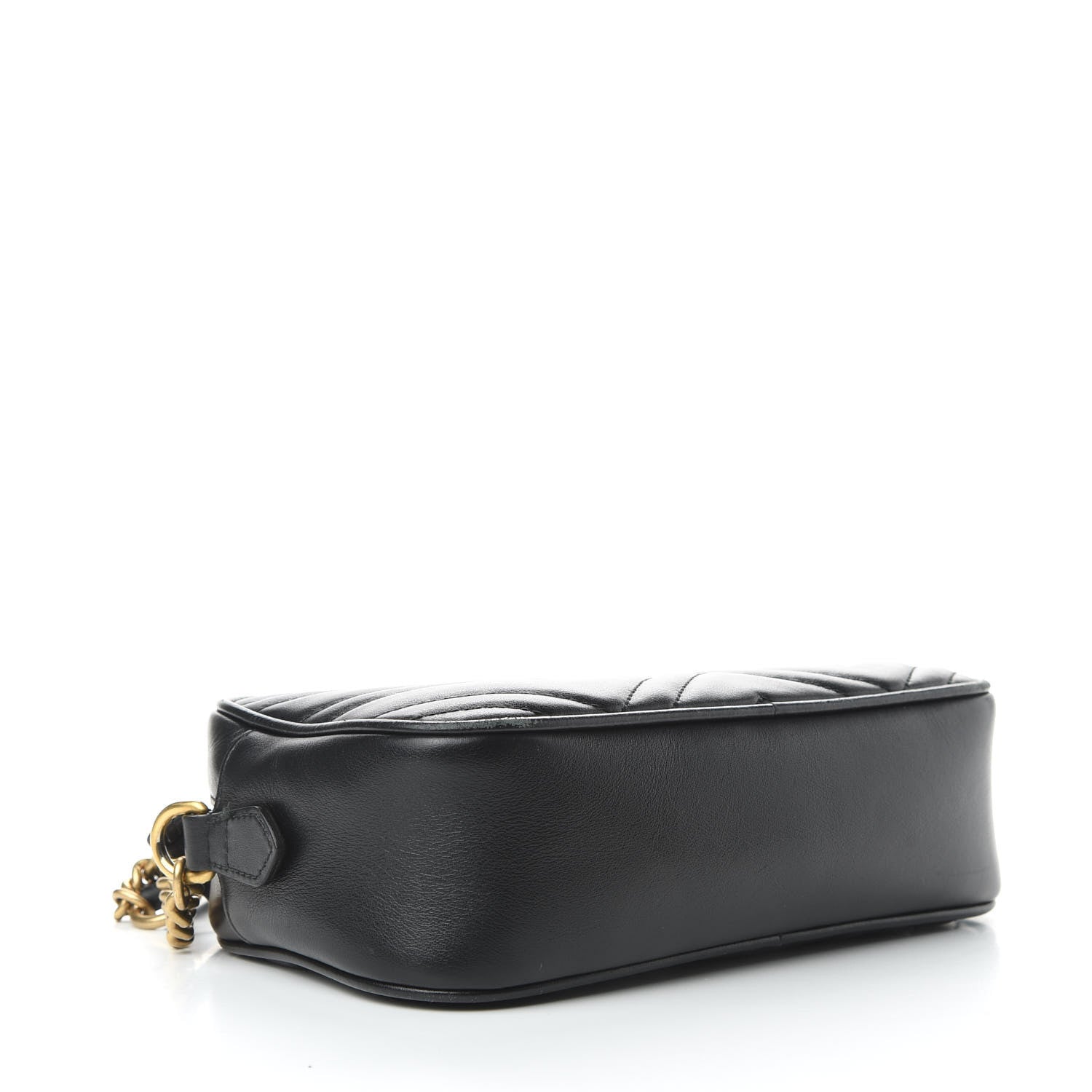 Gucci Calfskin Matelasse Small GG Marmont Chain Shoulder Bag Black 4 of 10