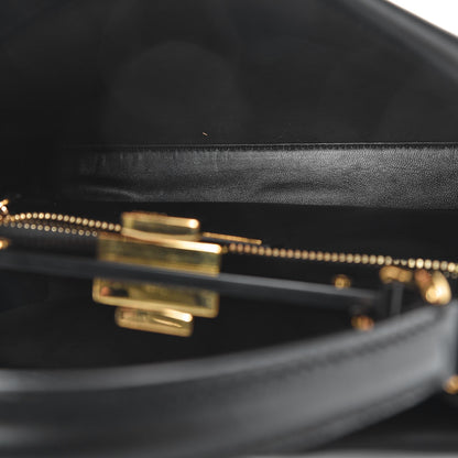 Fendi Vitello Seta Shiny Nappa Medium Peekaboo Iconic Satchel Black 6 of 8