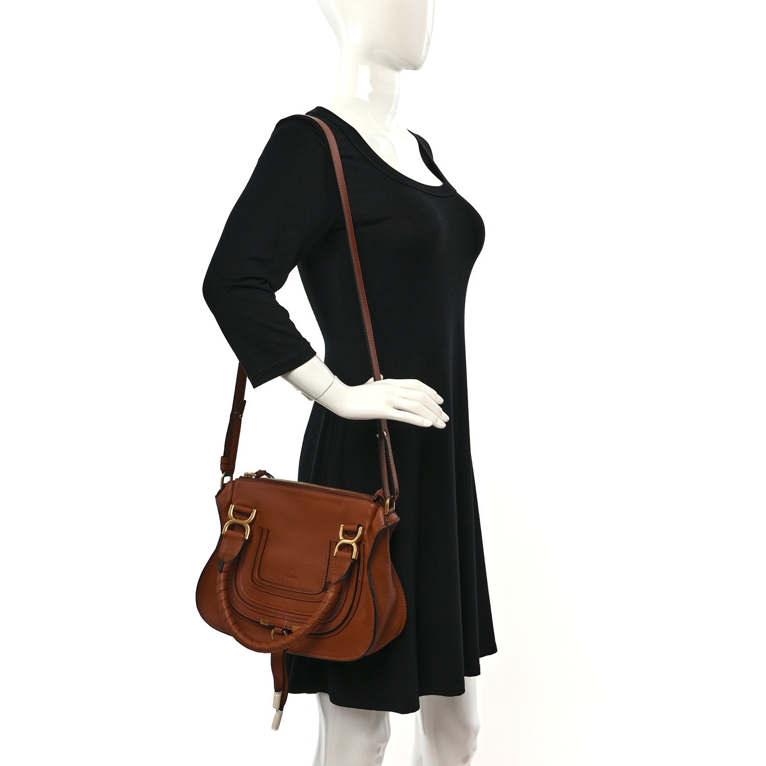 Chloe Calfskin Small Marcie Satchel Tan 2 of 10