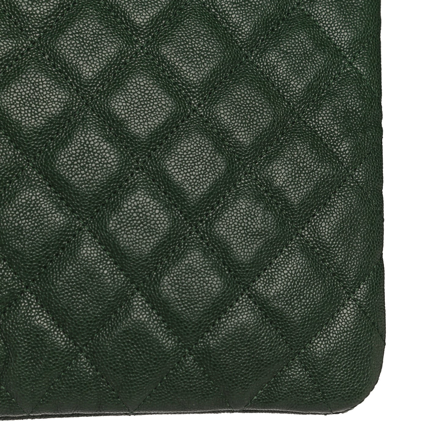 Caviar Quilted Medium Boy Cosmetic Case Green