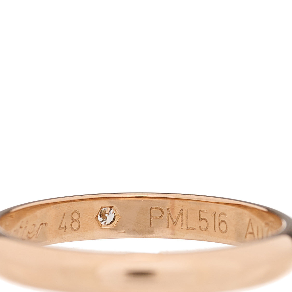 Cartier 18K Pink Gold Diamond 2.6mm 1895 Wedding Band Ring 48 4.5 4 of 6