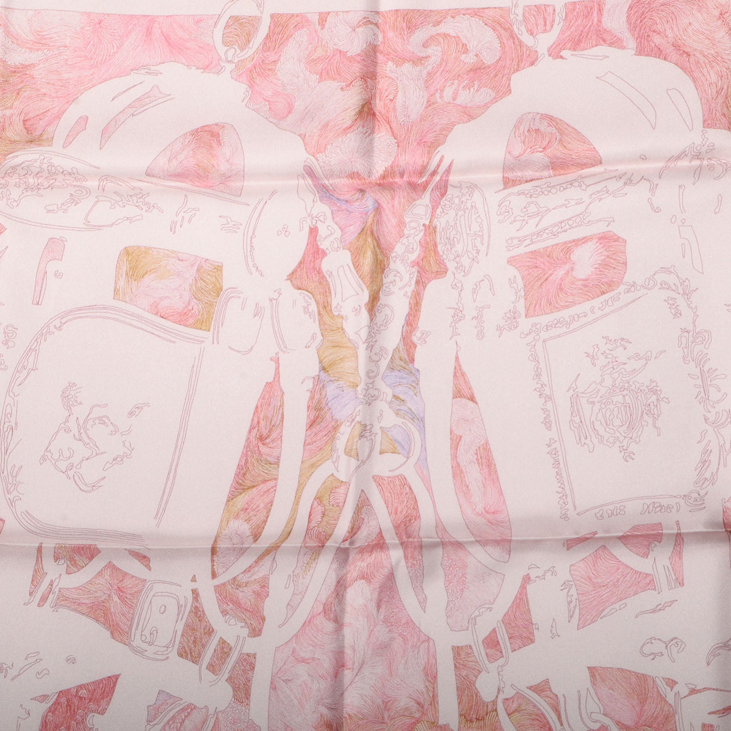 Hermes Silk Brides De Gala En Finesse Scarf Rose Pale Beige 4 of 7