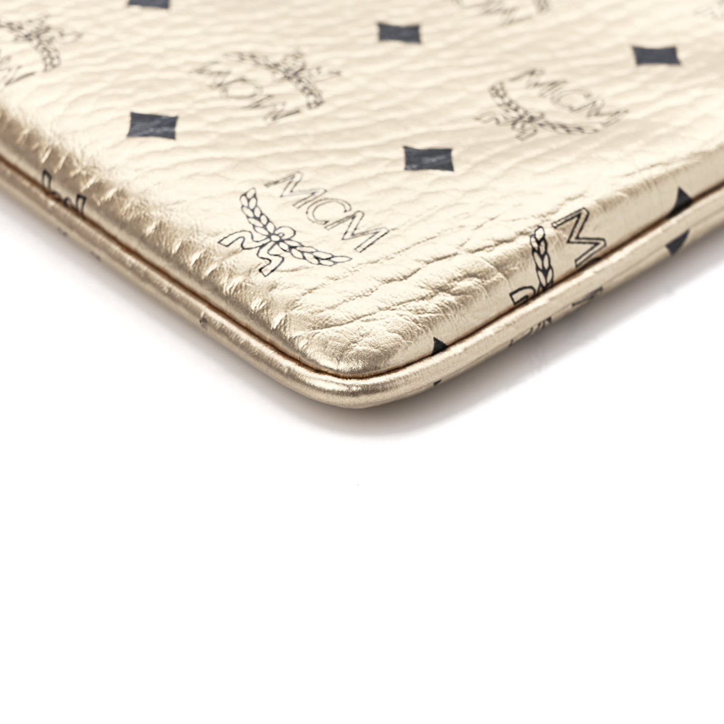 Metallic Visetos Medium Crossbody Pouch Berline Gold