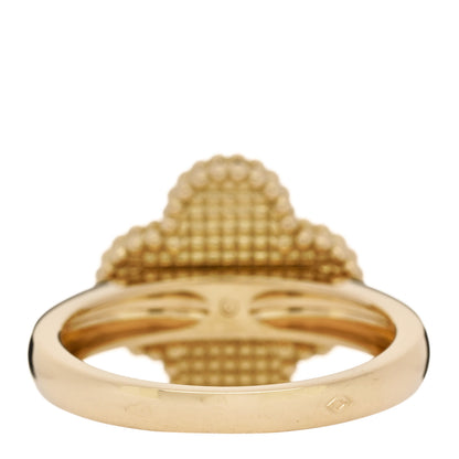 Van Cleef & Arpels 18K Yellow Gold Diamond Black Onyx Vintage Alhambra Ring 55 7.25 4 of 6