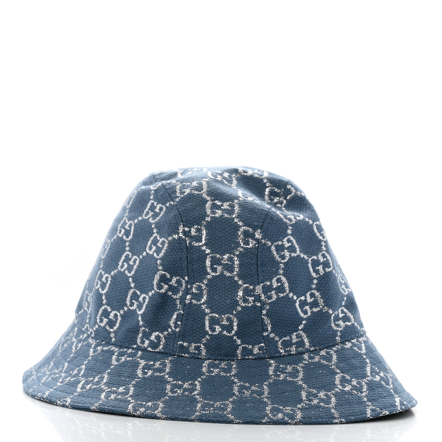 Canvas Lame GG Monogram Bucket Hat XS Light Blue Silver