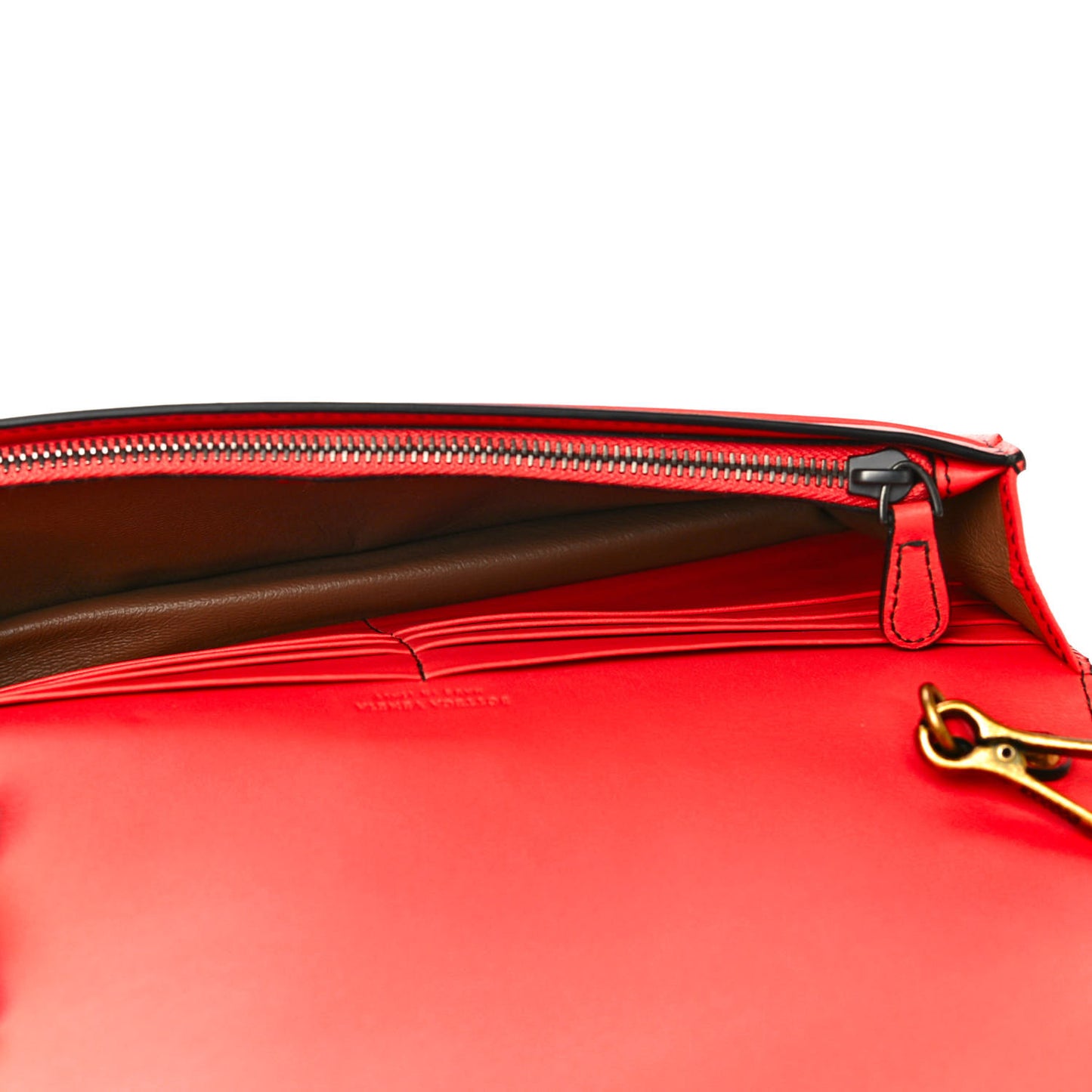 Nappa Intrecciato Studded Embellished Chain Wallet Tan Corallo