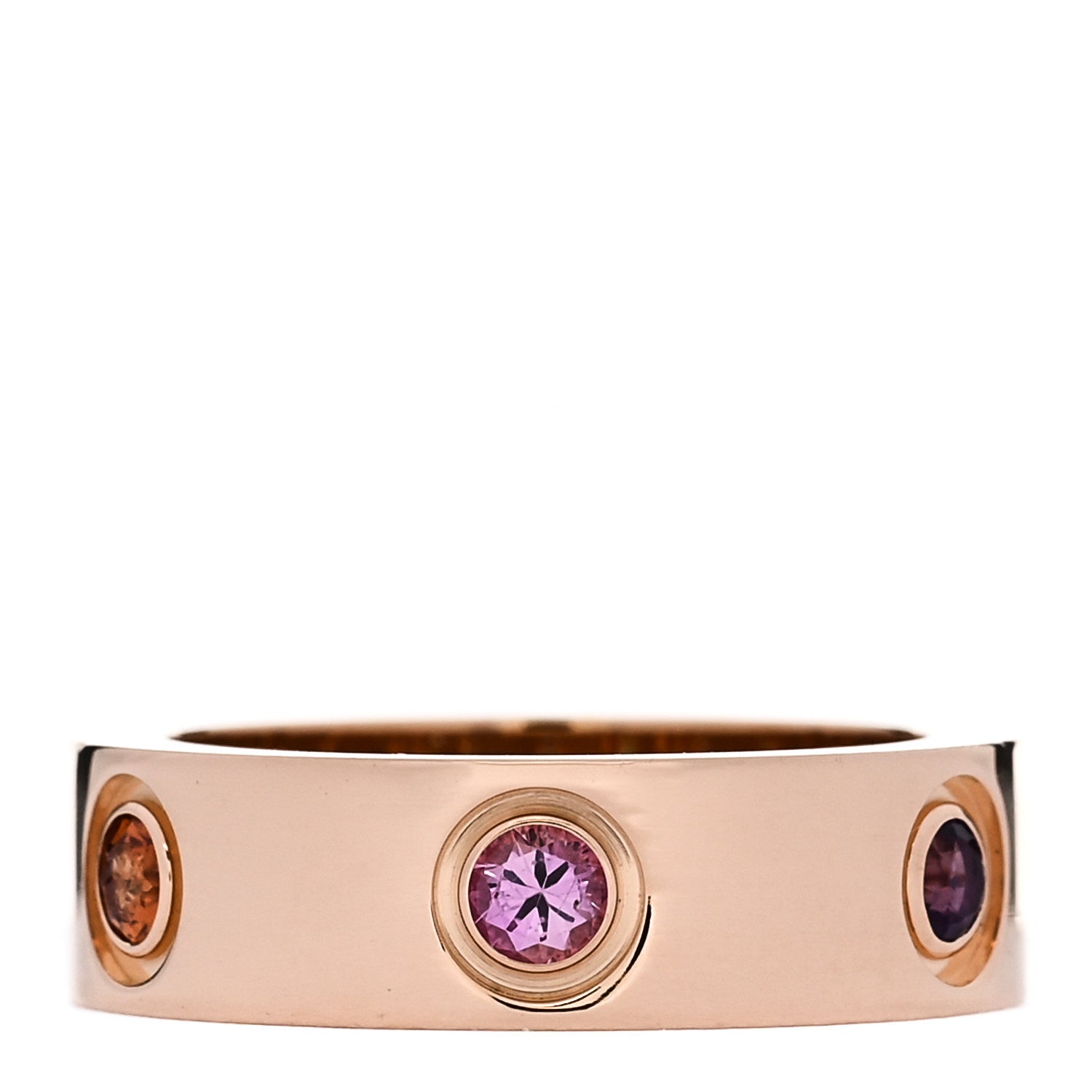 Cartier 18K Pink Gold Sapphire Garnet Amethyst 5.5mm LOVE Ring 48 4.5 1 of 4