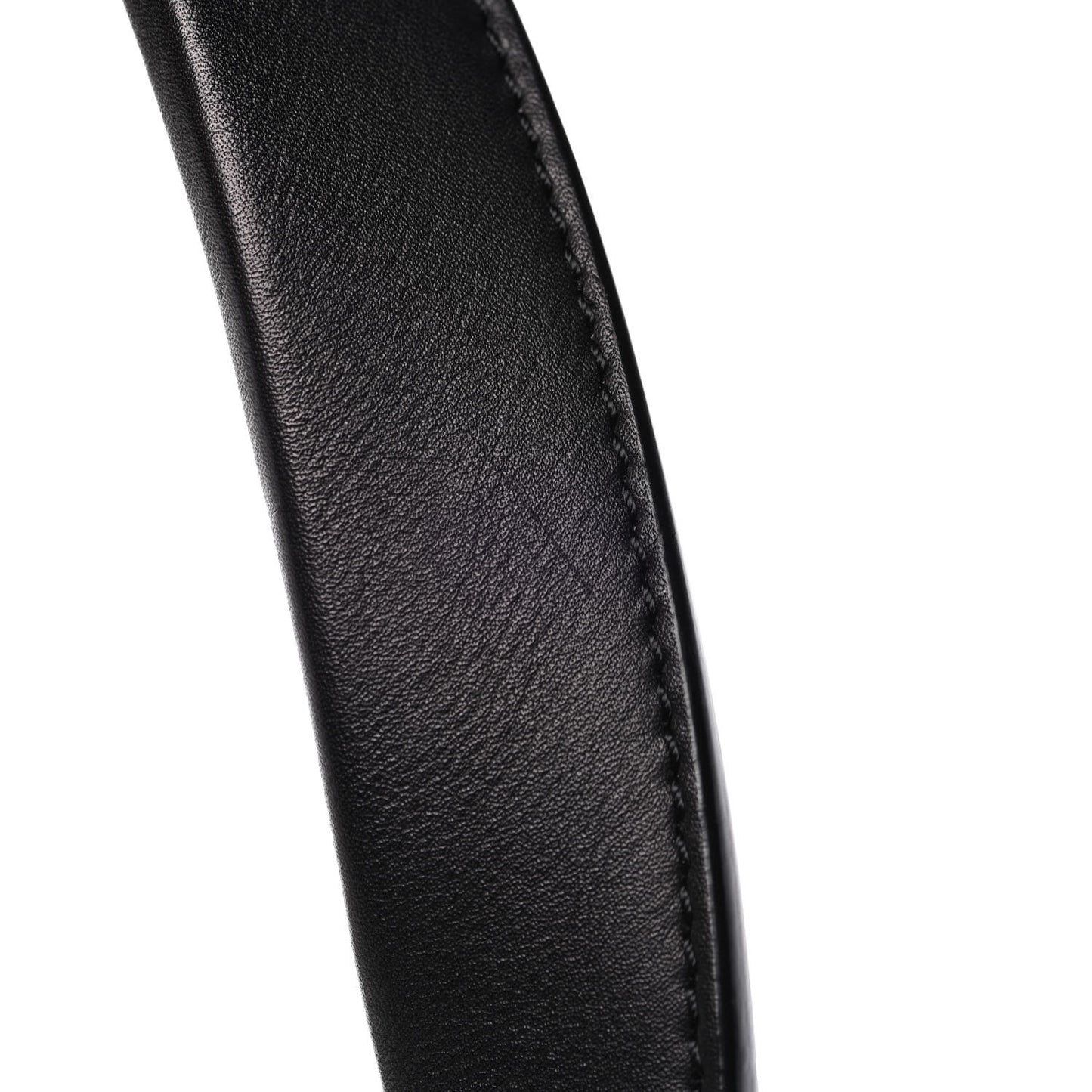 Smooth Calfskin Ostrich Leg Medium Edge Shoulder Bag Black