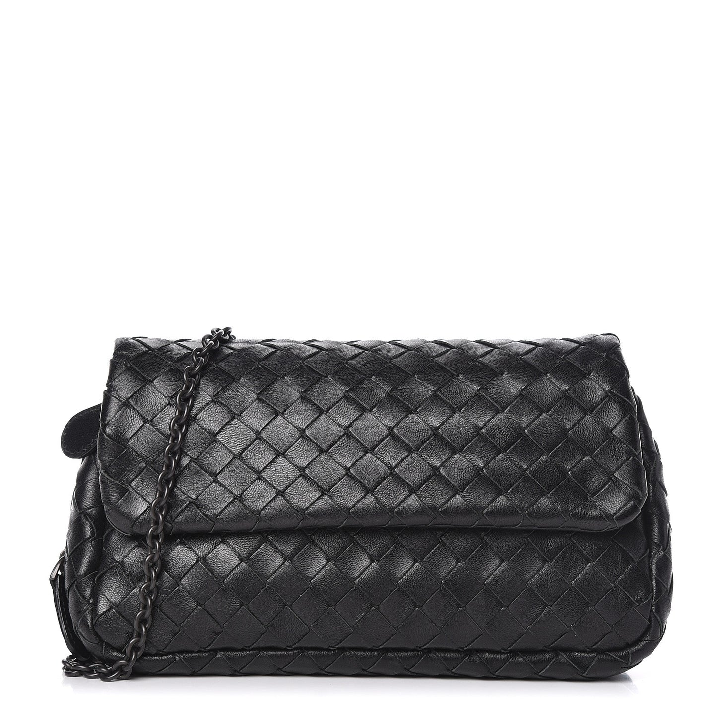 Nappa Intrecciato Small Chain Crossbody Black