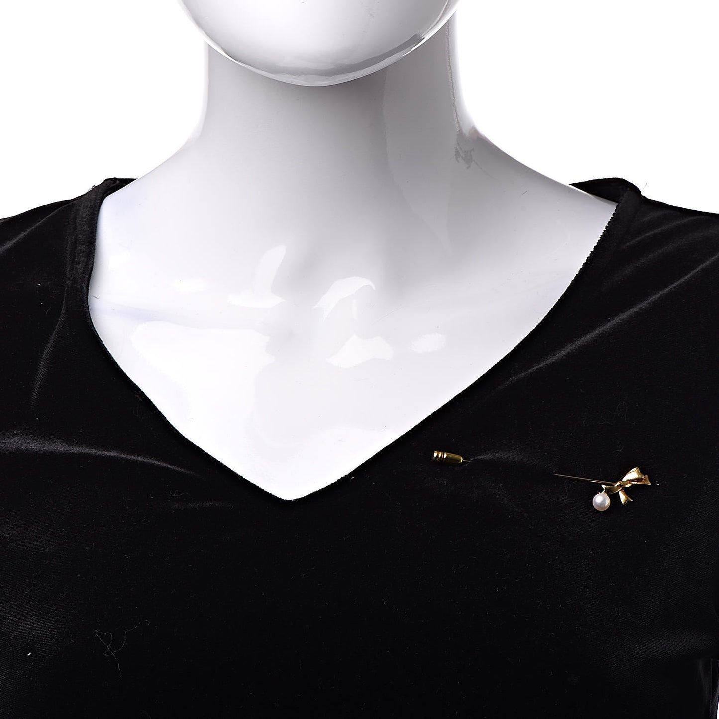 18K Yellow Gold Akoya Pearl 6mm Bow Brooch