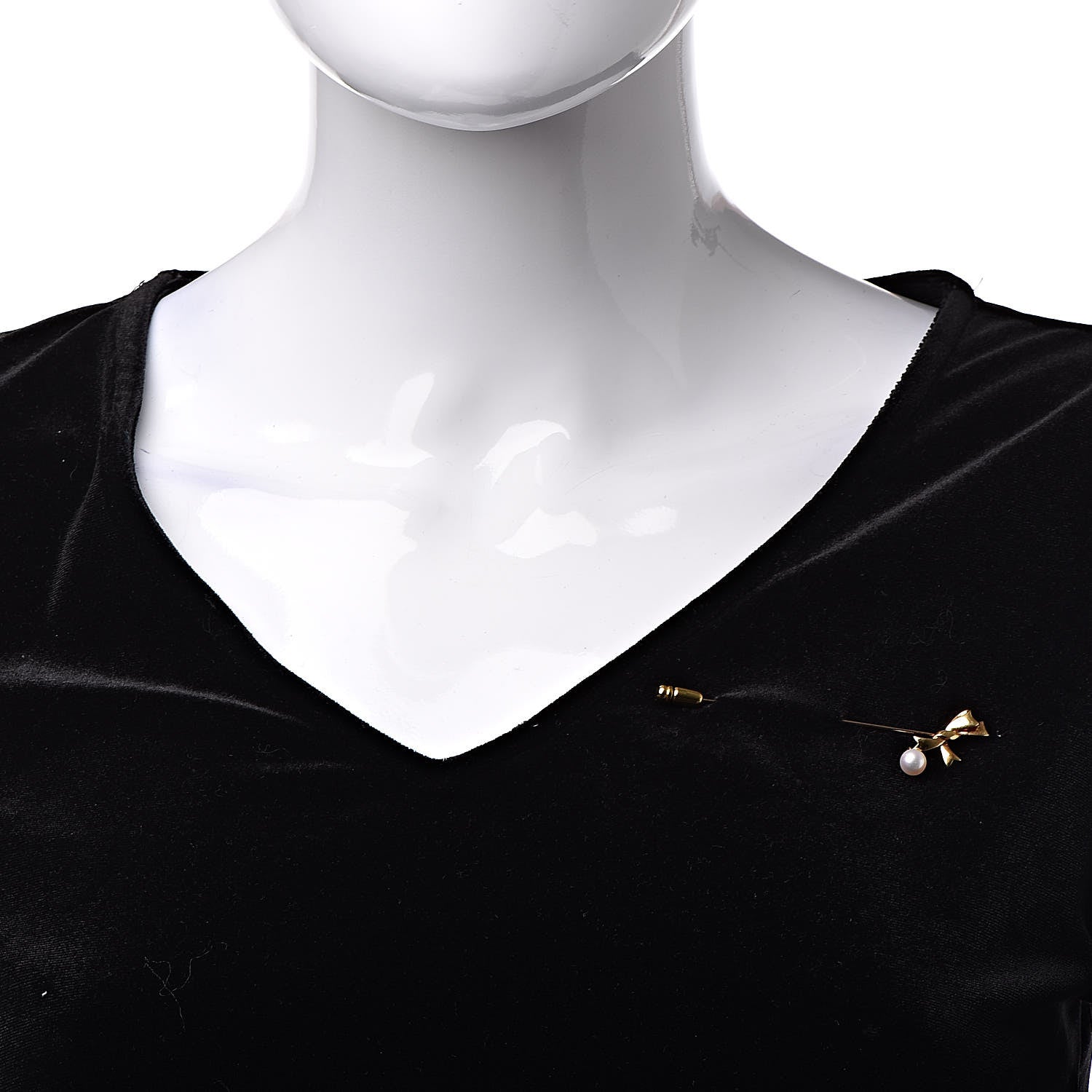 Mikimoto 18K Yellow Gold Akoya Pearl 6mm Bow Brooch 2 of 4