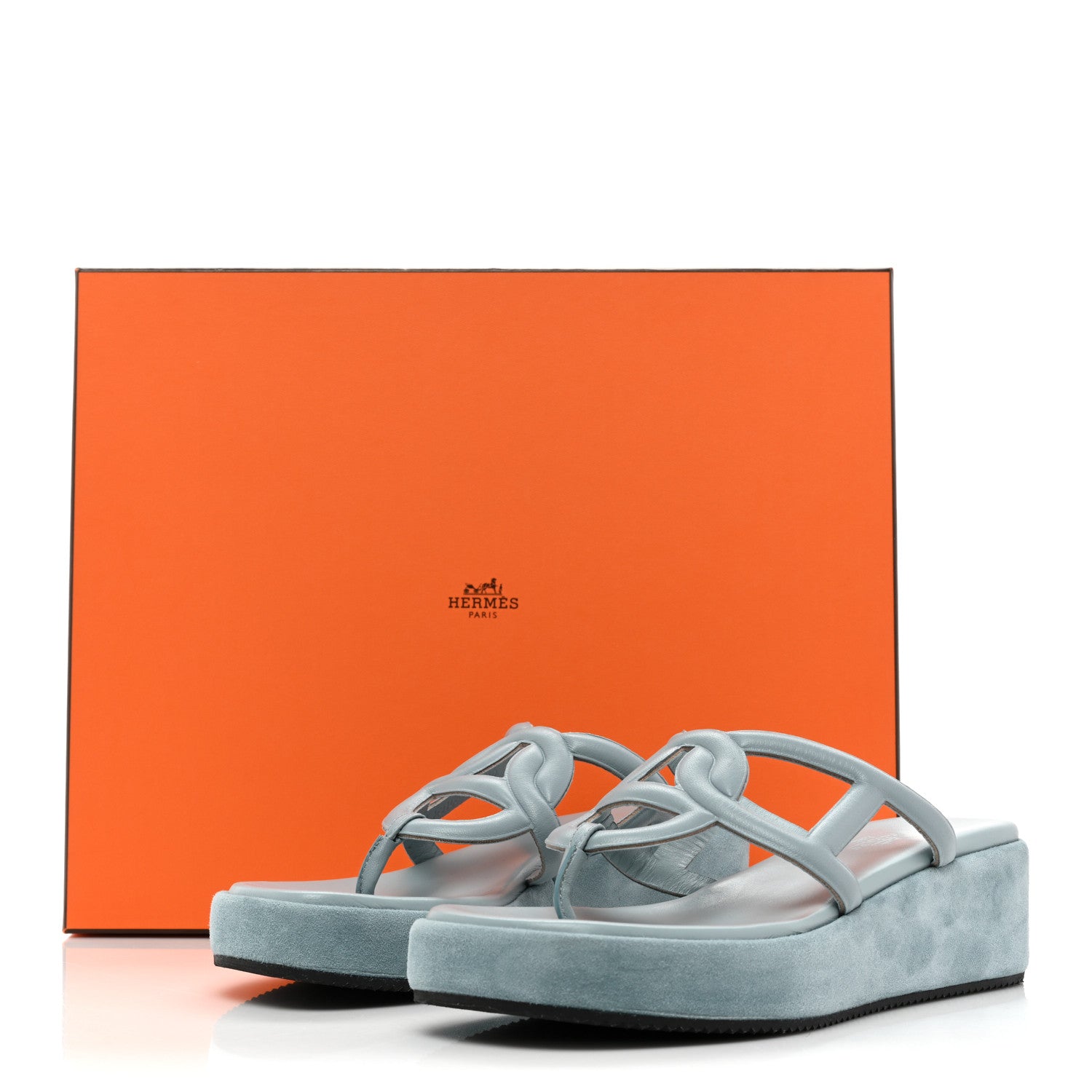 Hermes Nappa Gipsy Sandals 38 Vert D'eau 12 of 12