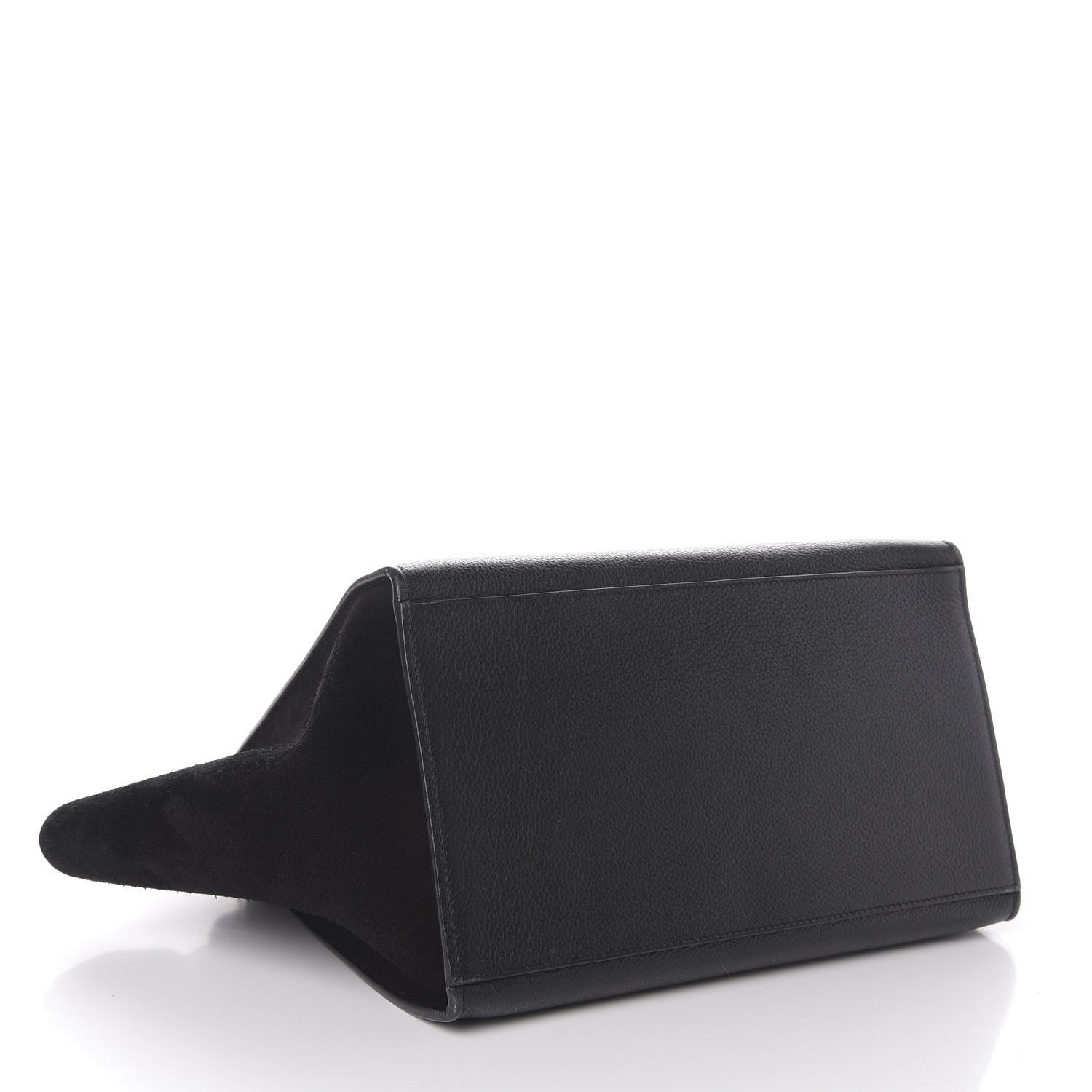 Celine Drummed Calfskin Suede Medium Trapeze Black 5 of 10
