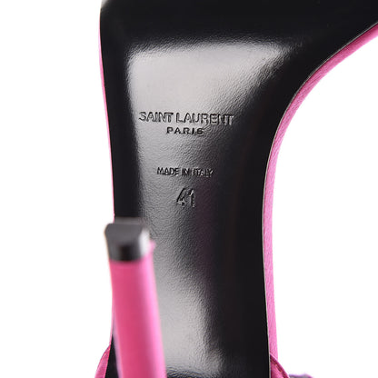 Saint Laurent Satin Amber 105 Ankle Strap Sandals 41 Pink 8 of 15