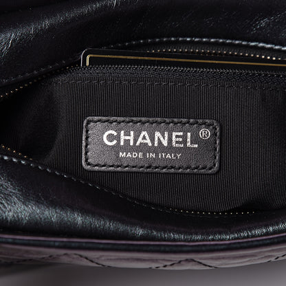 Chanel Iridescent Aged Calfskin Quilted Small Gabrielle Hobo Black 6 of 10