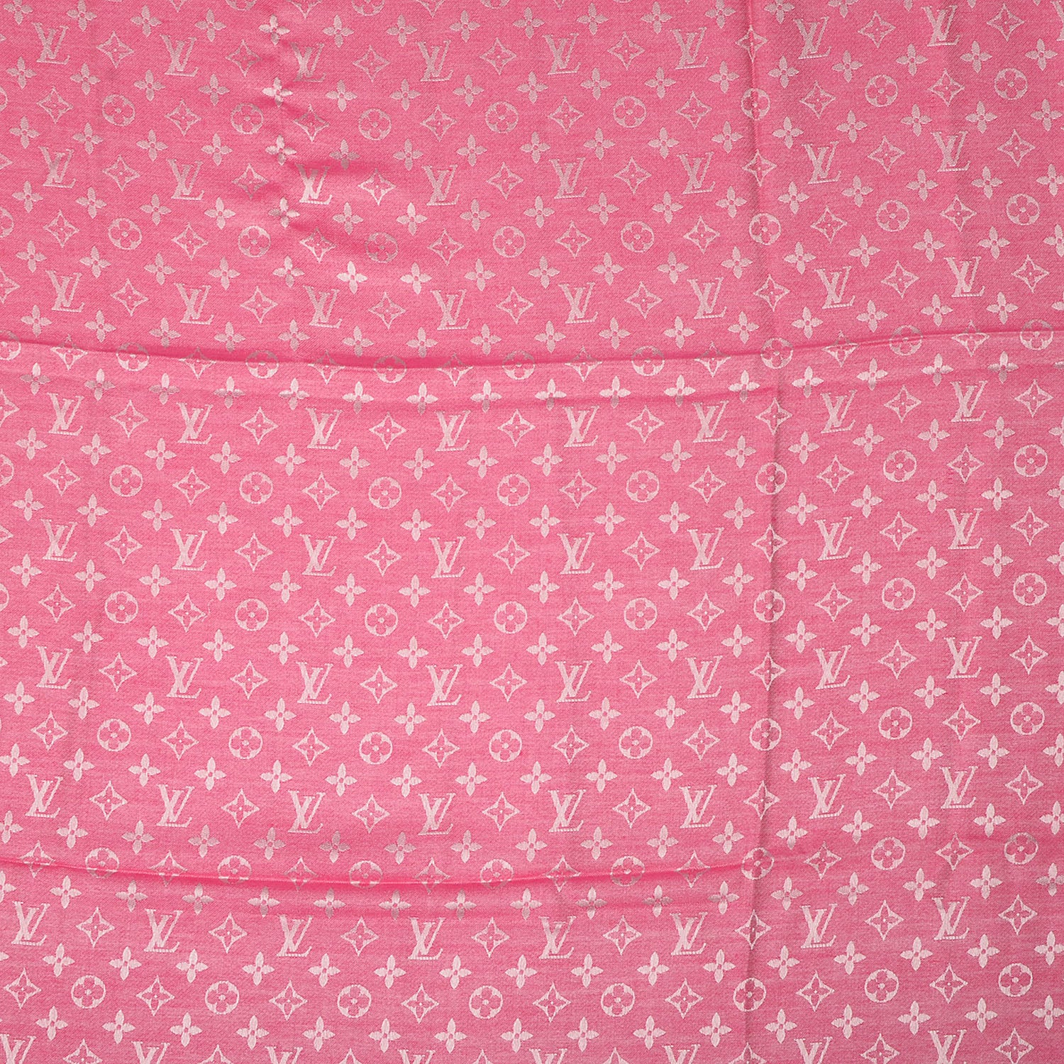 Louis Vuitton Silk Wool Monogram Denim Shawl Pivoine 3 of 6