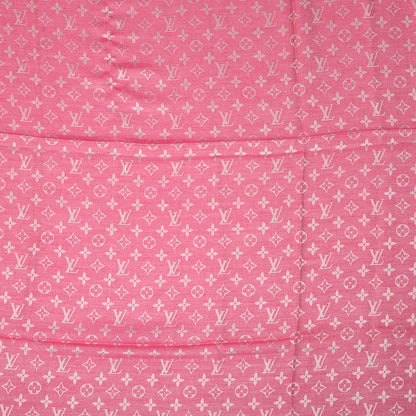Louis Vuitton Silk Wool Monogram Denim Shawl Pivoine 3 of 6