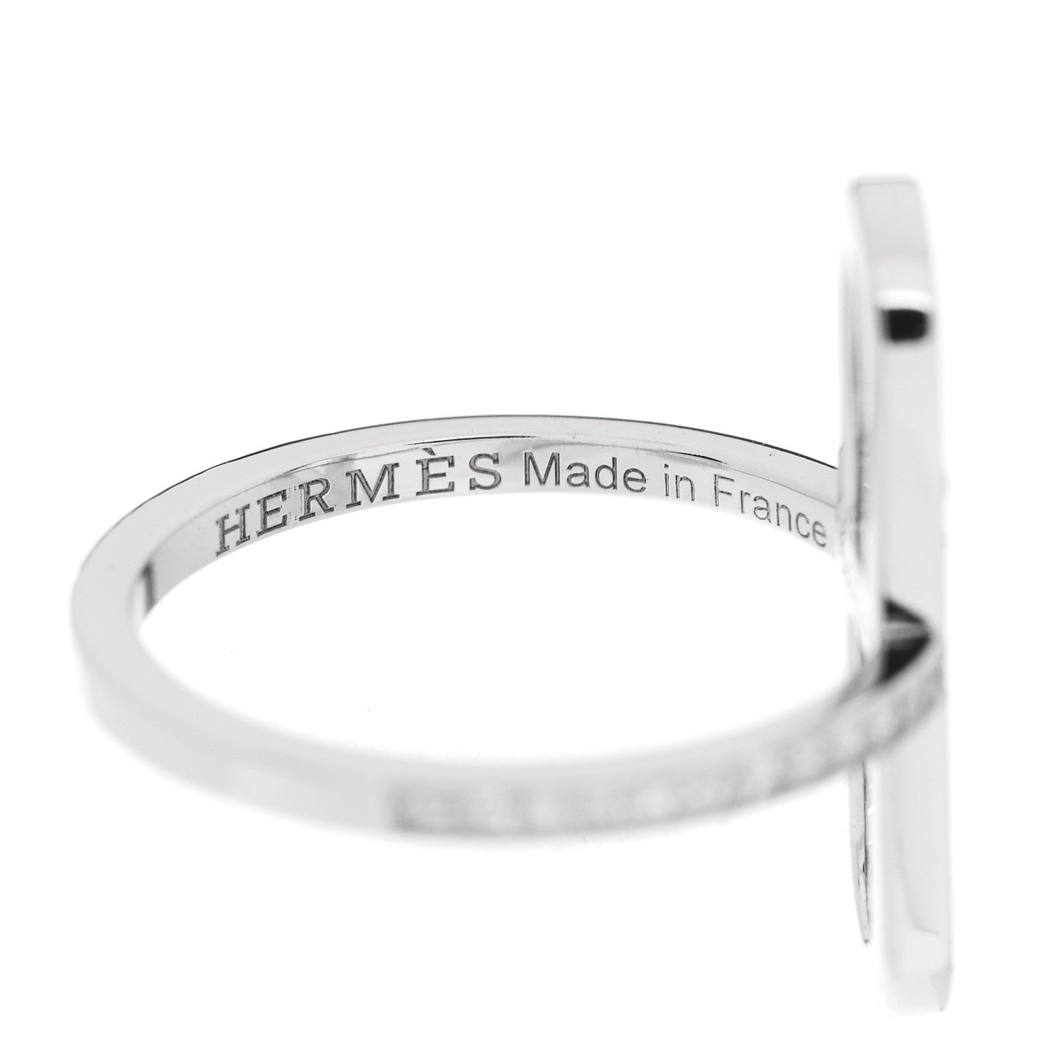 Hermes 18K White Gold Diamond Ever Chaine d'Ancre Ring 50 5.25 4 of 7