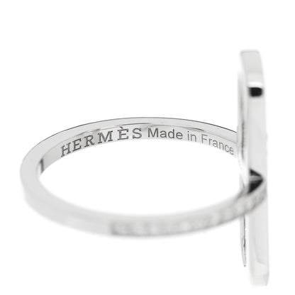 Hermes 18K White Gold Diamond Ever Chaine d'Ancre Ring 50 5.25 4 of 7