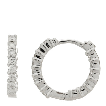 Roberto Coin 18K White Gold Diamond .76ctw Inside Out Hoop Earrings 1 of 4