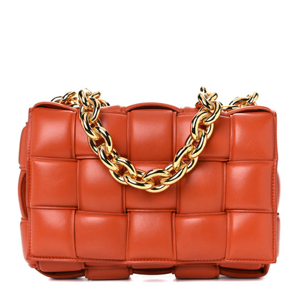 Bottega Veneta Lambskin Maxi Intreccio Padded Chain Cassette Crossbody Bag Maple 1 of 11