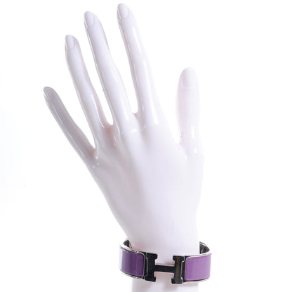 Hermes Enamel Wide Clic Clac H Bracelet PM Mauve 2 of 4