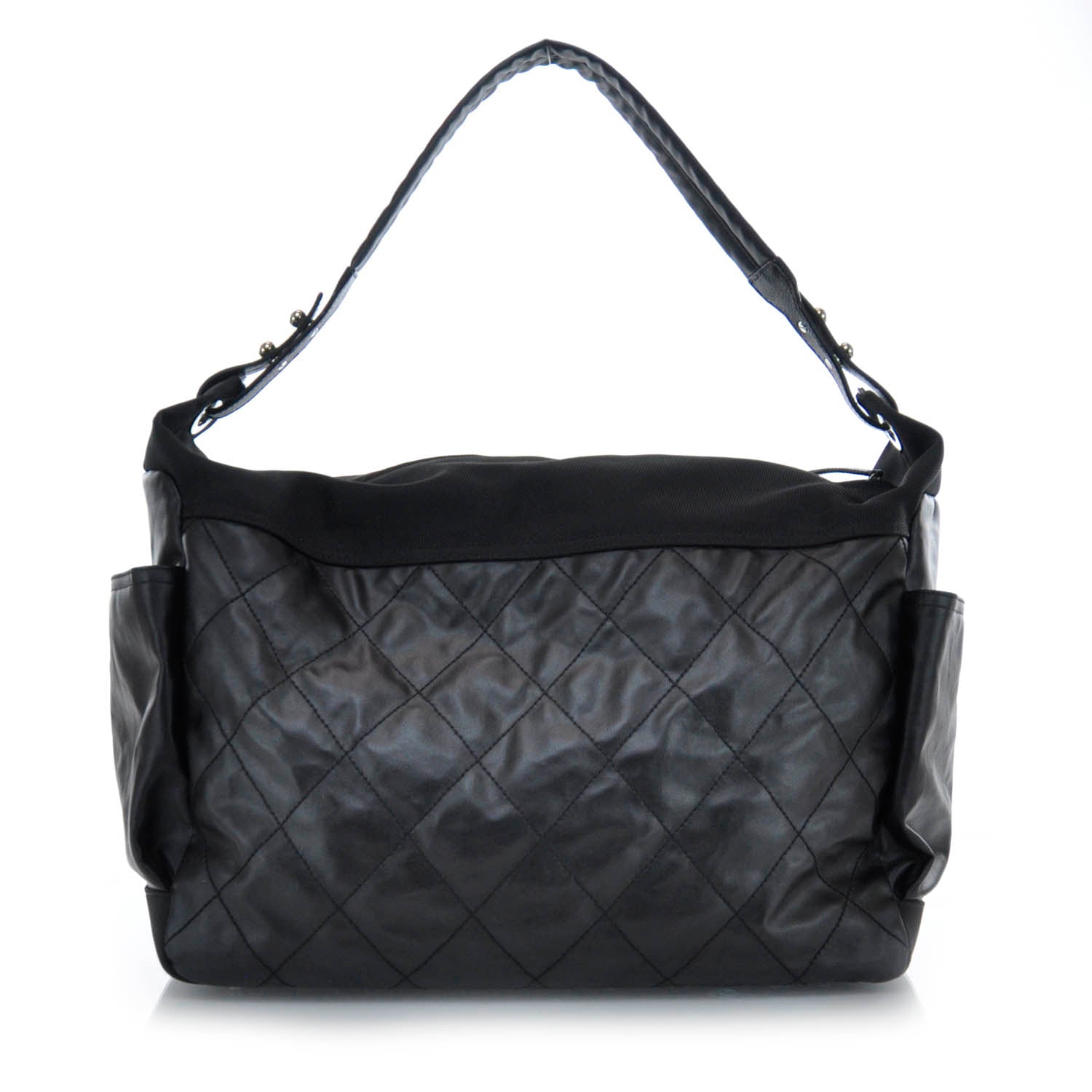Chanel Coated Canvas Paris Biarritz XL Travel Bag Black 3 of 10