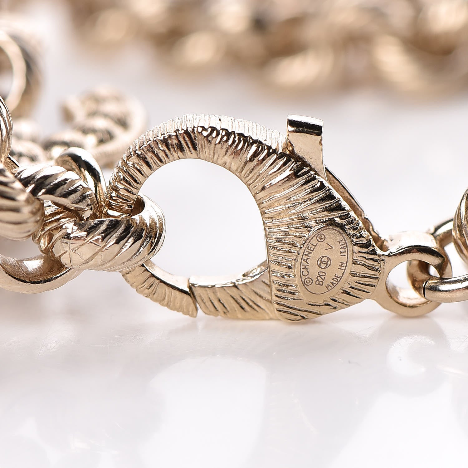 Chanel Metal Crystal 90's Icon Logo Chain Belt Gold 4 of 6